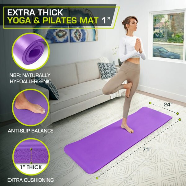 Extra Thick Yoga and Pilates Mat 1/2-inch - Image 3